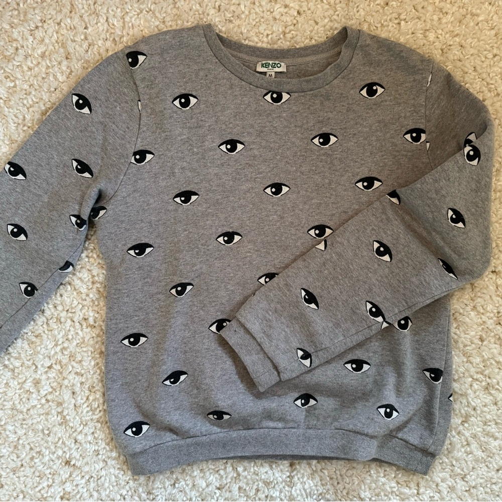KENZO Light Grey Eye Print Sweatshirt M